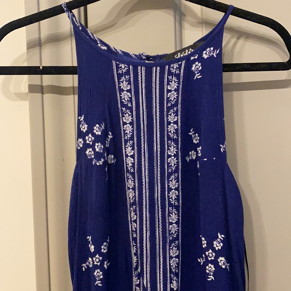 Lightweight linen print dress